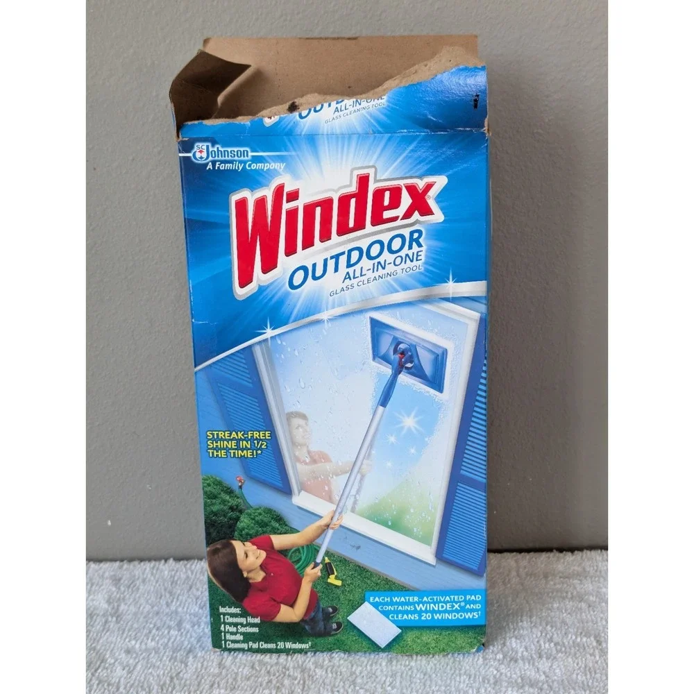 Windex Outdoor All-In-One Glass Cleaning Tool Starter Kit New Open Box